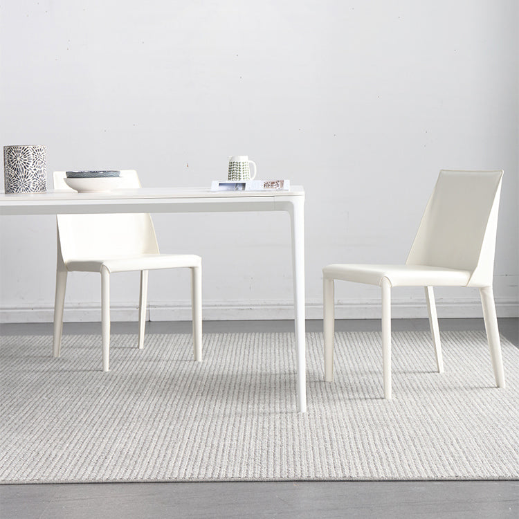 Modern White Dining Table Set 1/2/5/6/7 Pieces Rectangle Dinette Set with Sintered Stone Clearhalo 'Dining Room Sets' 'Dining Tables & Seating' 'dining_room_set' 'furn' 'furn_dining_room_set' 'Furniture' 'Kitchen & Dining Furniture' 5246035