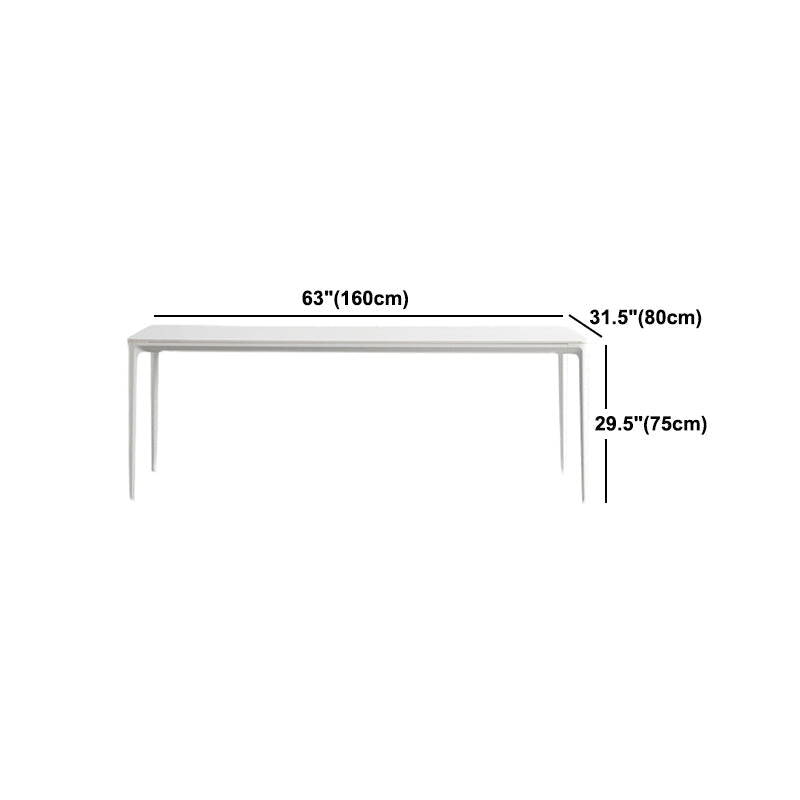 Modern White Dining Table Set 1/2/5/6/7 Pieces Rectangle Dinette Set with Sintered Stone Clearhalo 'Dining Room Sets' 'Dining Tables & Seating' 'dining_room_set' 'furn' 'furn_dining_room_set' 'Furniture' 'Kitchen & Dining Furniture' 5246040