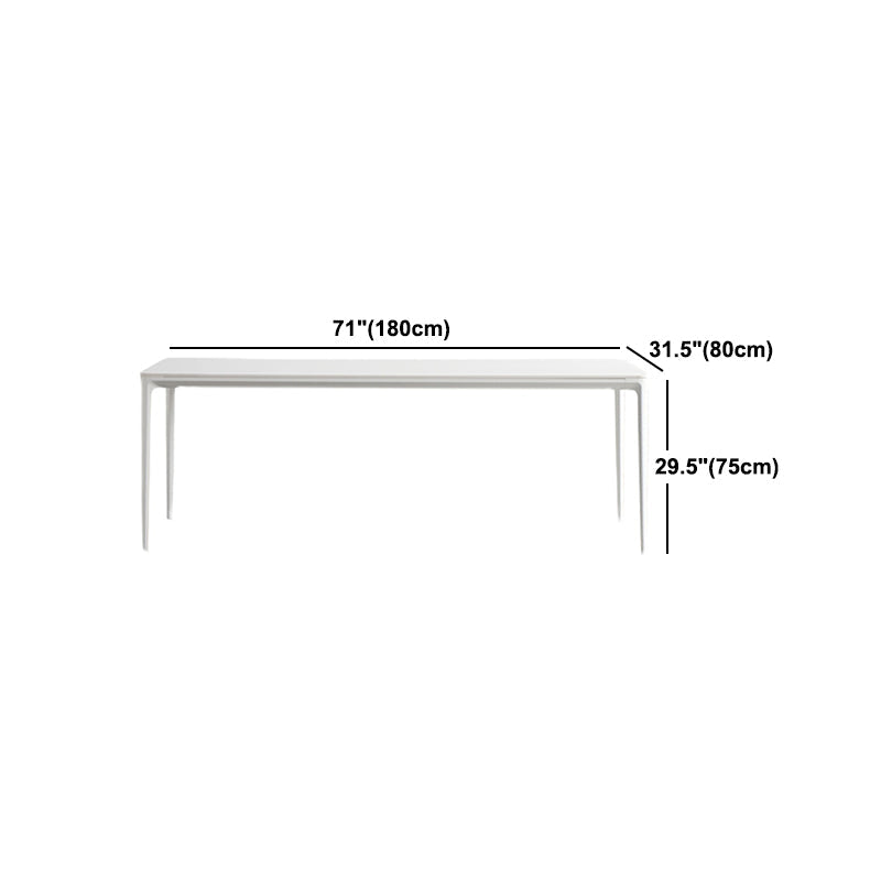 Modern White Dining Table Set 1/2/5/6/7 Pieces Rectangle Dinette Set with Sintered Stone Clearhalo 'Dining Room Sets' 'Dining Tables & Seating' 'dining_room_set' 'furn' 'furn_dining_room_set' 'Furniture' 'Kitchen & Dining Furniture' 5246041