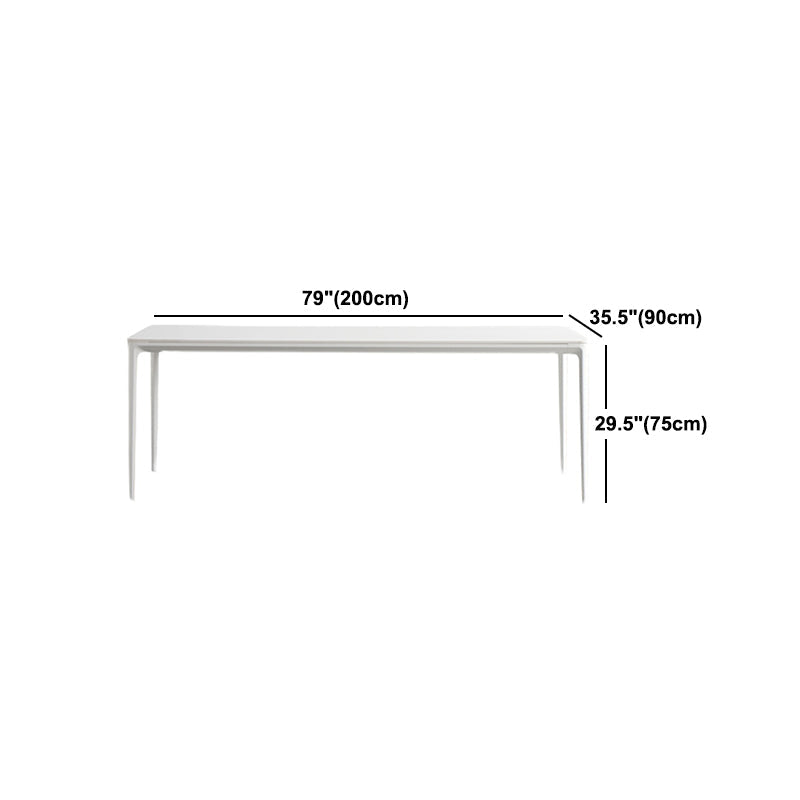 Modern White Dining Table Set 1/2/5/6/7 Pieces Rectangle Dinette Set with Sintered Stone Clearhalo 'Dining Room Sets' 'Dining Tables & Seating' 'dining_room_set' 'furn' 'furn_dining_room_set' 'Furniture' 'Kitchen & Dining Furniture' 5246042