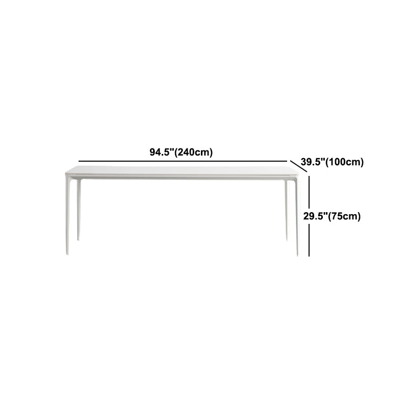 Modern White Dining Table Set 1/2/5/6/7 Pieces Rectangle Dinette Set with Sintered Stone Clearhalo 'Dining Room Sets' 'Dining Tables & Seating' 'dining_room_set' 'furn' 'furn_dining_room_set' 'Furniture' 'Kitchen & Dining Furniture' 5246044