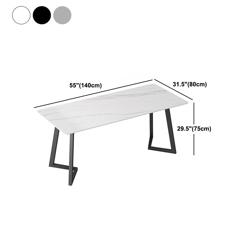 Modernes rechteckiges Esstisch-Set, 1/4/7-teilig, Dinette-Set mit Sintersteinplatte