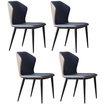 Modern Scalable Dinette Set 1/4/5/7 Pieces Round Blue Sintered Stone Top Dining Table Set 4 Blue Chairs Clearhalo 'Dining Room Sets' 'Dining Tables & Seating' 'dining_room_set' 'furn' 'furn_dining_room_set' 'Furniture' 'Kitchen & Dining Furniture' 5246071
