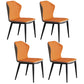 Modern Scalable Dinette Set 1/4/5/7 Pieces Round Blue Sintered Stone Top Dining Table Set 4 Orange Chairs Clearhalo 'Dining Room Sets' 'Dining Tables & Seating' 'dining_room_set' 'furn' 'furn_dining_room_set' 'Furniture' 'Kitchen & Dining Furniture' 5246072