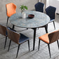 Modern Scalable Dinette Set 1/4/5/7 Pieces Round Blue Sintered Stone Top Dining Table Set Clearhalo 'Dining Room Sets' 'Dining Tables & Seating' 'dining_room_set' 'furn' 'furn_dining_room_set' 'Furniture' 'Kitchen & Dining Furniture' 5246073