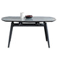 Modern Scalable Dinette Set 1/4/5/7 Pieces Round Blue Sintered Stone Top Dining Table Set Blue 59"L x 59"W Clearhalo 'Dining Room Sets' 'Dining Tables & Seating' 'dining_room_set' 'furn' 'furn_dining_room_set' 'Furniture' 'Kitchen & Dining Furniture' 5246076