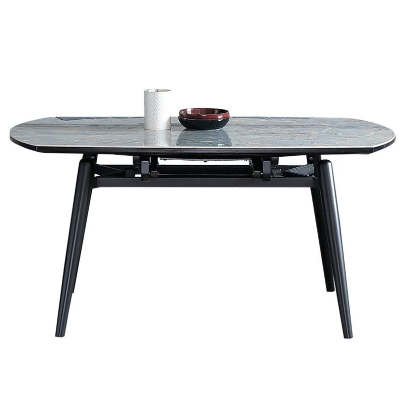 Modern Scalable Dinette Set 1/4/5/7 Pieces Round Blue Sintered Stone Top Dining Table Set Blue 59"L x 59"W Clearhalo 'Dining Room Sets' 'Dining Tables & Seating' 'dining_room_set' 'furn' 'furn_dining_room_set' 'Furniture' 'Kitchen & Dining Furniture' 5246076