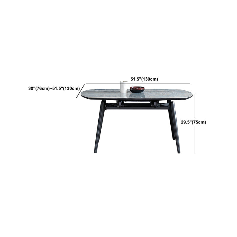 Modern Scalable Dinette Set 1/4/5/7 Pieces Round Blue Sintered Stone Top Dining Table Set Clearhalo 'Dining Room Sets' 'Dining Tables & Seating' 'dining_room_set' 'furn' 'furn_dining_room_set' 'Furniture' 'Kitchen & Dining Furniture' 5246085