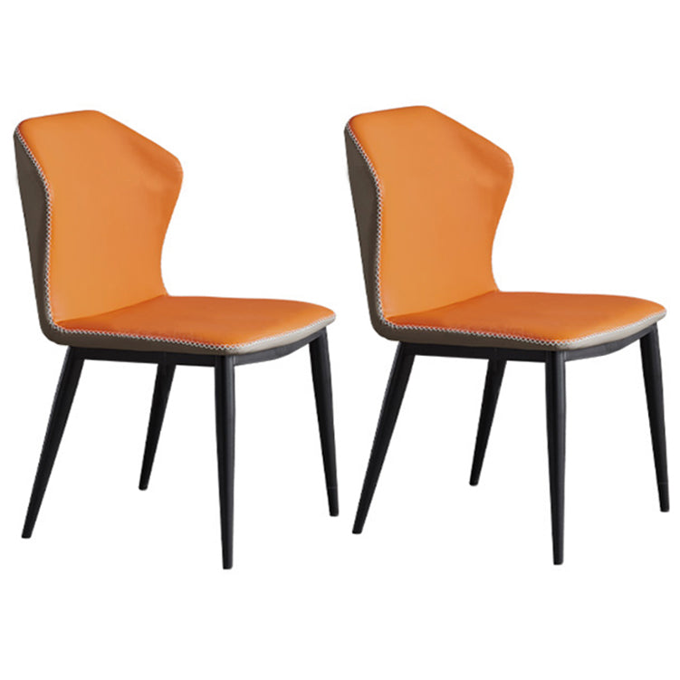 Glam Rectangle Dining Table Set 1/2/5/7 Pieces Dinette Set with Sintered Stone Top 2 Orange Chairs Clearhalo 'Dining Room Sets' 'Dining Tables & Seating' 'dining_room_set' 'furn' 'furn_dining_room_set' 'Furniture' 'Kitchen & Dining Furniture' 5246094