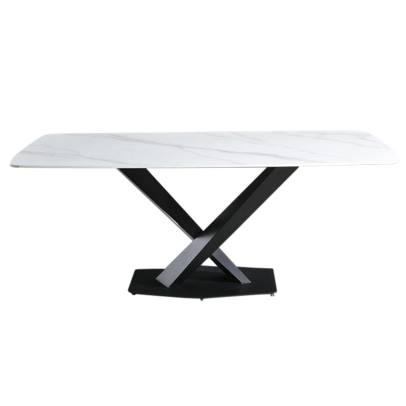 Glam Rectangle Dining Table Set 1/2/5/7 Pieces Dinette Set with Sintered Stone Top White 70.9"L x 35.4"W Clearhalo 'Dining Room Sets' 'Dining Tables & Seating' 'dining_room_set' 'furn' 'furn_dining_room_set' 'Furniture' 'Kitchen & Dining Furniture' 5246096