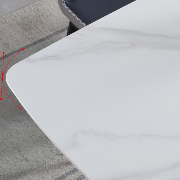 Glam Rectangle Dining Table Set 1/2/5/7 Pieces Dinette Set with Sintered Stone Top Clearhalo 'Dining Room Sets' 'Dining Tables & Seating' 'dining_room_set' 'furn' 'furn_dining_room_set' 'Furniture' 'Kitchen & Dining Furniture' 5246097