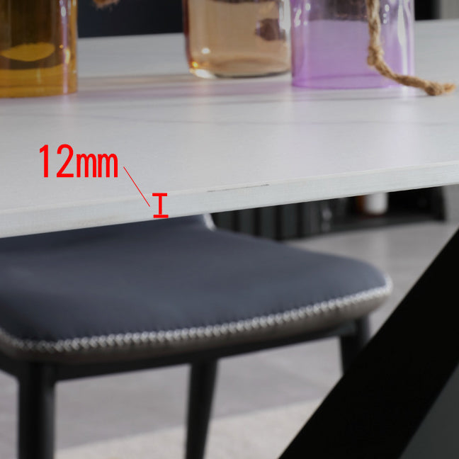 Glam Rectangle Dining Table Set 1/2/5/7 Pieces Dinette Set with Sintered Stone Top Clearhalo 'Dining Room Sets' 'Dining Tables & Seating' 'dining_room_set' 'furn' 'furn_dining_room_set' 'Furniture' 'Kitchen & Dining Furniture' 5246098