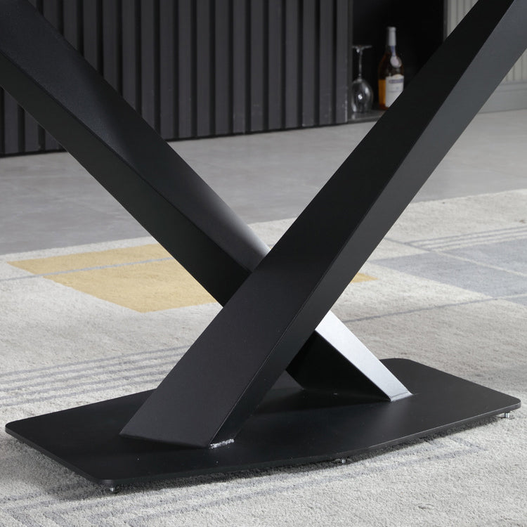 Glam Rectangle Dining Table Set 1/2/5/7 Pieces Dinette Set with Sintered Stone Top Clearhalo 'Dining Room Sets' 'Dining Tables & Seating' 'dining_room_set' 'furn' 'furn_dining_room_set' 'Furniture' 'Kitchen & Dining Furniture' 5246099