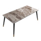 Glam Iron Dining Table Set 1/2/5/7 Pieces Rectangle Dinette Set with Sintered Stone Top Grey 71"L x 35"W Clearhalo 'Dining Room Sets' 'Dining Tables & Seating' 'dining_room_set' 'furn' 'furn_dining_room_set' 'Furniture' 'Kitchen & Dining Furniture' 5246105