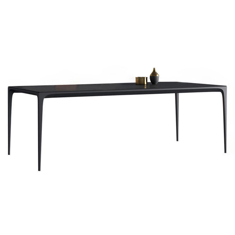 Modern Aluminium Dining Table Set 1/4/5 Pieces Rectangle Dinette Set with Sintered Stone Clearhalo 'Dining Room Sets' 'Dining Tables & Seating' 'dining_room_set' 'furn' 'furn_dining_room_set' 'Furniture' 'Kitchen & Dining Furniture' 5246126