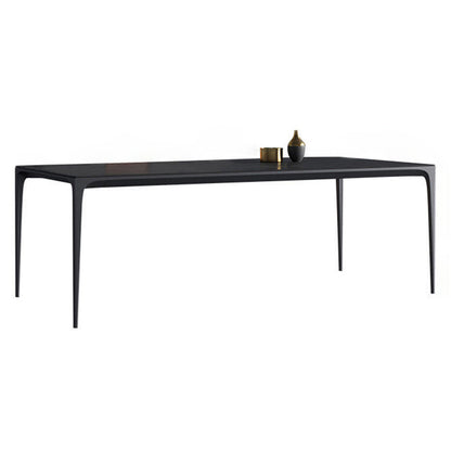 Modern Aluminium Dining Table Set 1/4/5 Pieces Rectangle Dinette Set with Sintered Stone Clearhalo 'Dining Room Sets' 'Dining Tables & Seating' 'dining_room_set' 'furn' 'furn_dining_room_set' 'Furniture' 'Kitchen & Dining Furniture' 5246126