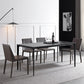 Modern Aluminium Dining Table Set 1/4/5 Pieces Rectangle Dinette Set with Sintered Stone 5 Pieces: Table, 4 Chairs Clearhalo 'Dining Room Sets' 'Dining Tables & Seating' 'dining_room_set' 'furn' 'furn_dining_room_set' 'Furniture' 'Kitchen & Dining Furniture' 5246129