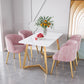 Juego de mesa de comedor de hierro Glam, juego de comedor rectangular de 1/2/5/6 piezas con tapa de piedra sinterizada