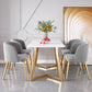 Juego de mesa de comedor de hierro Glam, juego de comedor rectangular de 1/2/5/6 piezas con tapa de piedra sinterizada