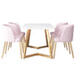 Juego de mesa de comedor de hierro Glam, juego de comedor rectangular de 1/2/5/6 piezas con tapa de piedra sinterizada