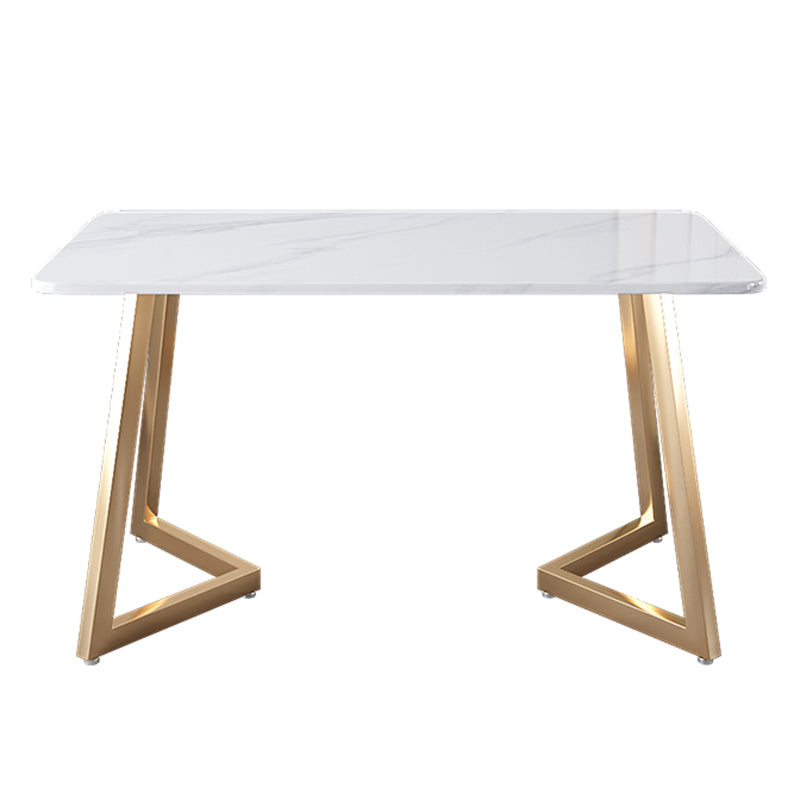 Glam Iron Dining Table Set 1/2/5/6 Pieces Rectangle Dinette Set with Sintered Stone Top Clearhalo 'Dining Room Sets' 'Dining Tables & Seating' 'dining_room_set' 'furn' 'furn_dining_room_set' 'Furniture' 'Kitchen & Dining Furniture' 5246150