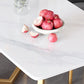 Juego de mesa de comedor de hierro Glam, juego de comedor rectangular de 1/2/5/6 piezas con tapa de piedra sinterizada