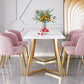 Juego de mesa de comedor de hierro Glam, juego de comedor rectangular de 1/2/5/6 piezas con tapa de piedra sinterizada