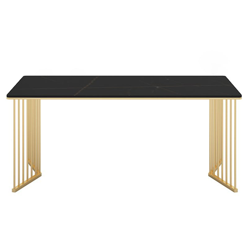 Glam Iron Dining Table Set 1/2/5/7 Pieces Dinette Set with Rectangle Sintered Stone Top Clearhalo 'Dining Room Sets' 'Dining Tables & Seating' 'dining_room_set' 'furn' 'furn_dining_room_set' 'Furniture' 'Kitchen & Dining Furniture' 5246172