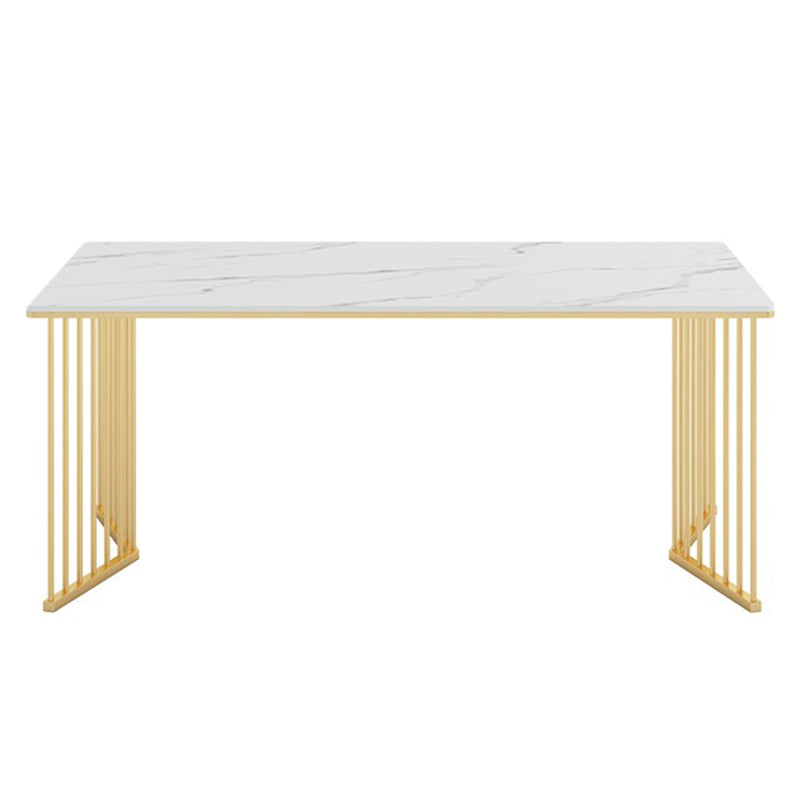 Glam Iron Dining Table Set 1/2/5/7 Pieces Dinette Set with Rectangle Sintered Stone Top Clearhalo 'Dining Room Sets' 'Dining Tables & Seating' 'dining_room_set' 'furn' 'furn_dining_room_set' 'Furniture' 'Kitchen & Dining Furniture' 5246176