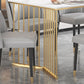 Glam Iron Dining Table Set 1/2/5/7 Pieces Dinette Set with Rectangle Sintered Stone Top Clearhalo 'Dining Room Sets' 'Dining Tables & Seating' 'dining_room_set' 'furn' 'furn_dining_room_set' 'Furniture' 'Kitchen & Dining Furniture' 5246180