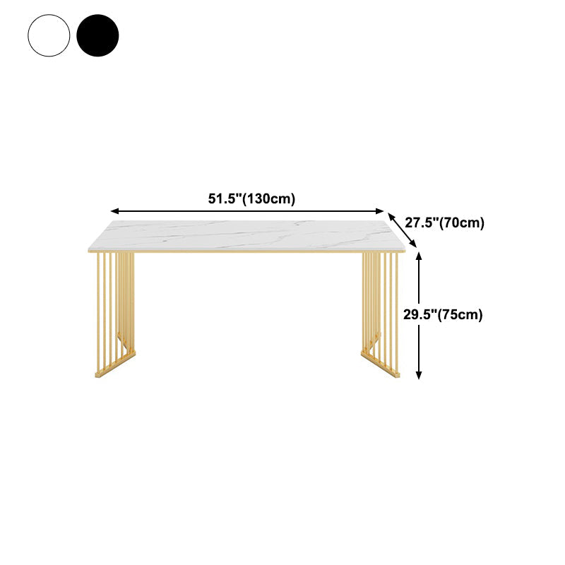 Glam Iron Dining Table Set 1/2/5/7 Pieces Dinette Set with Rectangle Sintered Stone Top Clearhalo 'Dining Room Sets' 'Dining Tables & Seating' 'dining_room_set' 'furn' 'furn_dining_room_set' 'Furniture' 'Kitchen & Dining Furniture' 5246184