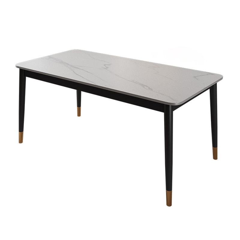 Glam Rectangle Dining Table Set 1/4/5/7 Pieces Dinette Set with Sintered Stone Top Clearhalo 'Dining Room Sets' 'Dining Tables & Seating' 'dining_room_set' 'furn' 'furn_dining_room_set' 'Furniture' 'Kitchen & Dining Furniture' 5246196