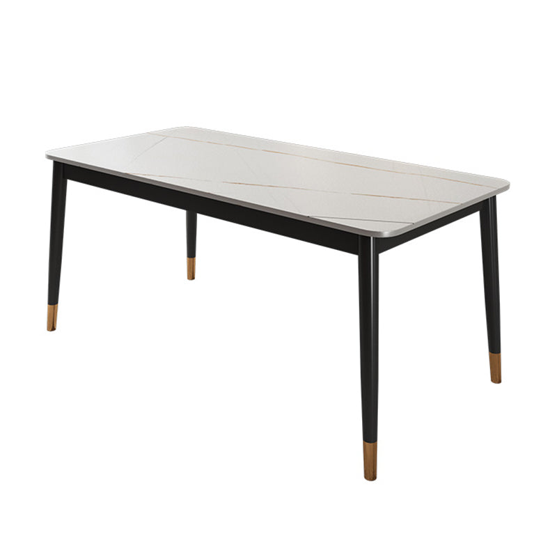 Glam Rectangle Dining Table Set 1/4/5/7 Pieces Dinette Set with Sintered Stone Top Clearhalo 'Dining Room Sets' 'Dining Tables & Seating' 'dining_room_set' 'furn' 'furn_dining_room_set' 'Furniture' 'Kitchen & Dining Furniture' 5246199