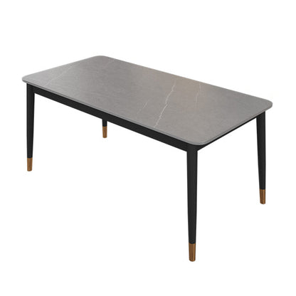 Glam Rectangle Dining Table Set 1/4/5/7 Pieces Dinette Set with Sintered Stone Top Clearhalo 'Dining Room Sets' 'Dining Tables & Seating' 'dining_room_set' 'furn' 'furn_dining_room_set' 'Furniture' 'Kitchen & Dining Furniture' 5246201