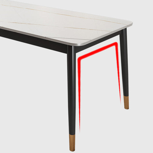 Glam Rectangle Dining Table Set 1/4/5/7 Pieces Dinette Set with Sintered Stone Top Clearhalo 'Dining Room Sets' 'Dining Tables & Seating' 'dining_room_set' 'furn' 'furn_dining_room_set' 'Furniture' 'Kitchen & Dining Furniture' 5246203