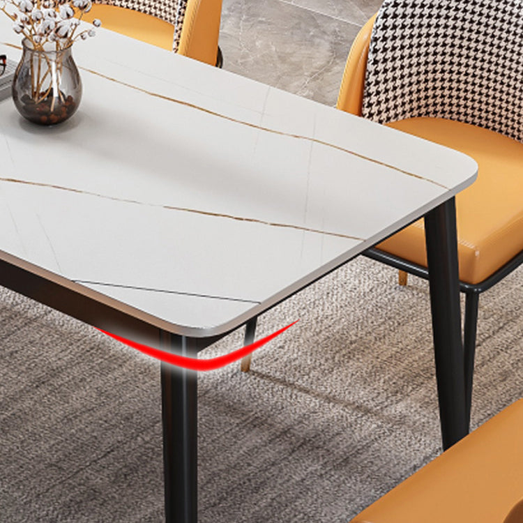 Glam Rectangle Dining Table Set 1/4/5/7 Pieces Dinette Set with Sintered Stone Top Clearhalo 'Dining Room Sets' 'Dining Tables & Seating' 'dining_room_set' 'furn' 'furn_dining_room_set' 'Furniture' 'Kitchen & Dining Furniture' 5246204