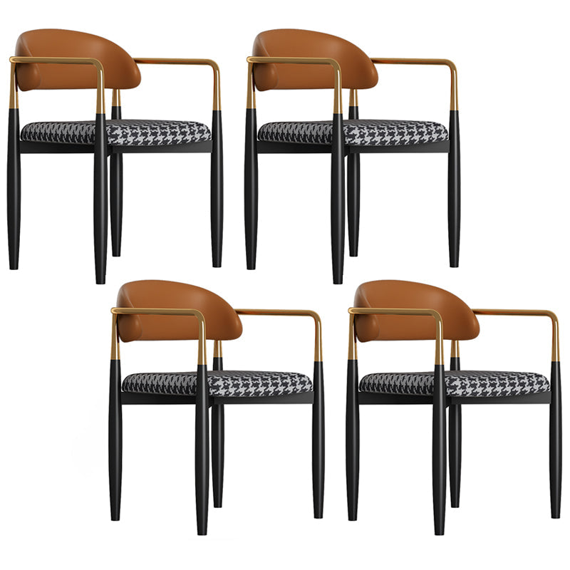 Glam Rectangle Dining Table Set 1/4/5/7 Pieces Dinette Set with Sintered Stone Top 4 Brown Chairs Clearhalo 'Dining Room Sets' 'Dining Tables & Seating' 'dining_room_set' 'furn' 'furn_dining_room_set' 'Furniture' 'Kitchen & Dining Furniture' 5246206