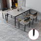 Glam Rectangle Dining Table Set 1/4/5/7 Pieces Dinette Set with Sintered Stone Top Clearhalo 'Dining Room Sets' 'Dining Tables & Seating' 'dining_room_set' 'furn' 'furn_dining_room_set' 'Furniture' 'Kitchen & Dining Furniture' 5246208