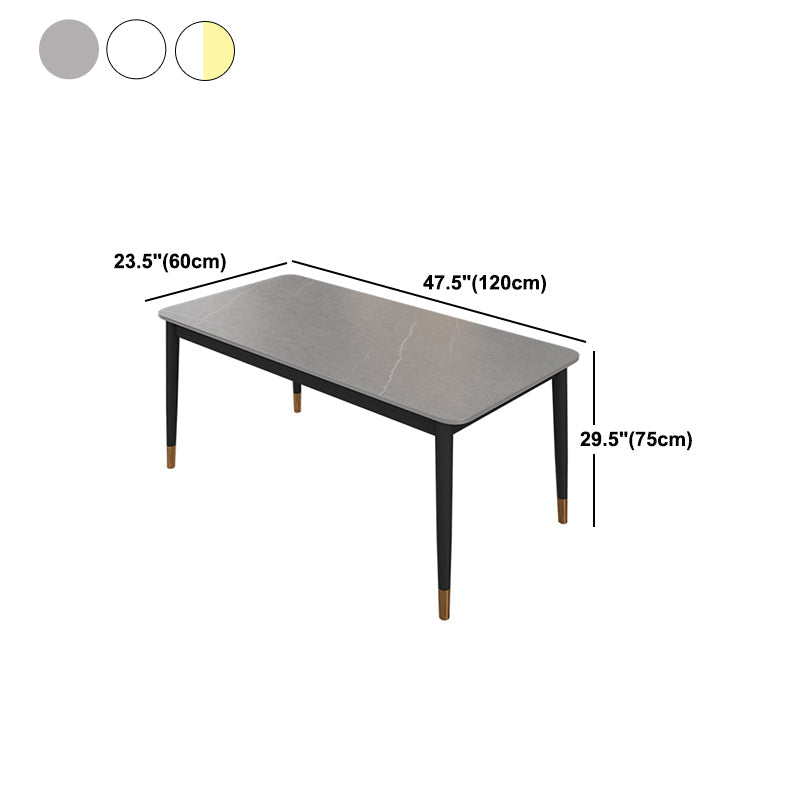 Glam Rectangle Dining Table Set 1/4/5/7 Pieces Dinette Set with Sintered Stone Top Clearhalo 'Dining Room Sets' 'Dining Tables & Seating' 'dining_room_set' 'furn' 'furn_dining_room_set' 'Furniture' 'Kitchen & Dining Furniture' 5246213
