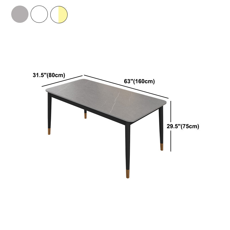 Glam Rectangle Dining Table Set 1/4/5/7 Pieces Dinette Set with Sintered Stone Top Clearhalo 'Dining Room Sets' 'Dining Tables & Seating' 'dining_room_set' 'furn' 'furn_dining_room_set' 'Furniture' 'Kitchen & Dining Furniture' 5246216