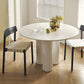 Contemporary Round Dinette Table Sintered Stone and Solid Wood Top Table Stone White 47.2"L x 47.2"W x 29.5"H Clearhalo 'Dining Tables & Seating' 'Dining Tables' 'dining_table' 'furn' 'furn_dining_table' 'Furniture' 'Kitchen & Dining Furniture' 5246219