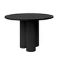 Contemporary Round Dinette Table Sintered Stone and Solid Wood Top Table Wood Black Clearhalo 'Dining Tables & Seating' 'Dining Tables' 'dining_table' 'furn' 'furn_dining_table' 'Furniture' 'Kitchen & Dining Furniture' 5246225