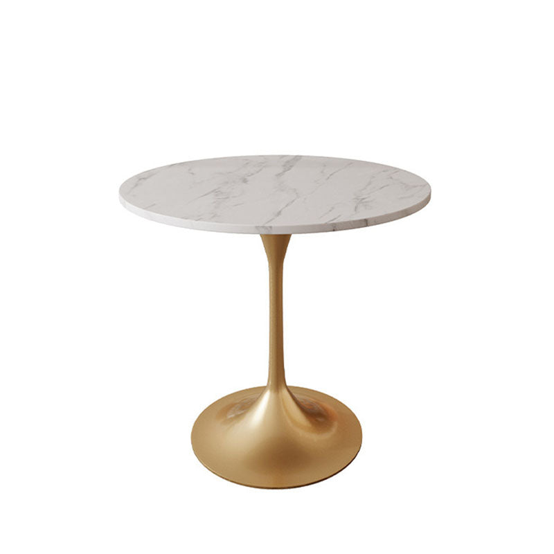 Modern Style Dining Table Sintered Stone Round Table for Dining Room Tulip Gold Clearhalo 'Dining Tables & Seating' 'Dining Tables' 'dining_table' 'furn' 'furn_dining_table' 'Furniture' 'Kitchen & Dining Furniture' 5246249