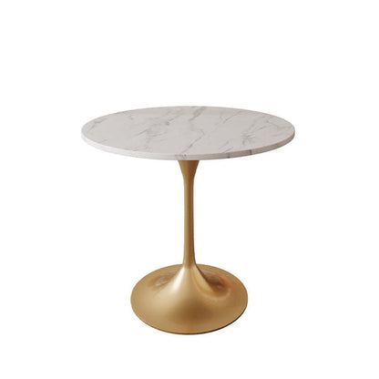 Modern Style Dining Table Sintered Stone Round Table for Dining Room Tulip Gold Clearhalo 'Dining Tables & Seating' 'Dining Tables' 'dining_table' 'furn' 'furn_dining_table' 'Furniture' 'Kitchen & Dining Furniture' 5246249