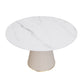 Sintered Stone Top Round Dining Table Modern White Metal Pedestal Table White Without Chairs Clearhalo 'Dining Tables & Seating' 'Dining Tables' 'dining_table' 'furn' 'furn_dining_table' 'Furniture' 'Kitchen & Dining Furniture' 5246260