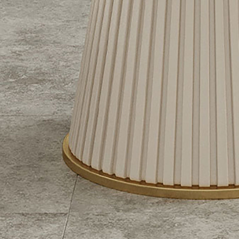 Sintered Stone Top Round Dining Table Modern White Metal Pedestal Table Clearhalo 'Dining Tables & Seating' 'Dining Tables' 'dining_table' 'furn' 'furn_dining_table' 'Furniture' 'Kitchen & Dining Furniture' 5246262