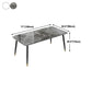 Contemporary Rectangle Stone Table for Restaurant Black Metal Pedestal Dining Table Clearhalo 'Dining Tables & Seating' 'Dining Tables' 'dining_table' 'furn' 'furn_dining_table' 'Furniture' 'Kitchen & Dining Furniture' 5246301