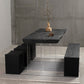 Modern Black Pine Wood Counter Table Specialty Dining Table for Kitchen