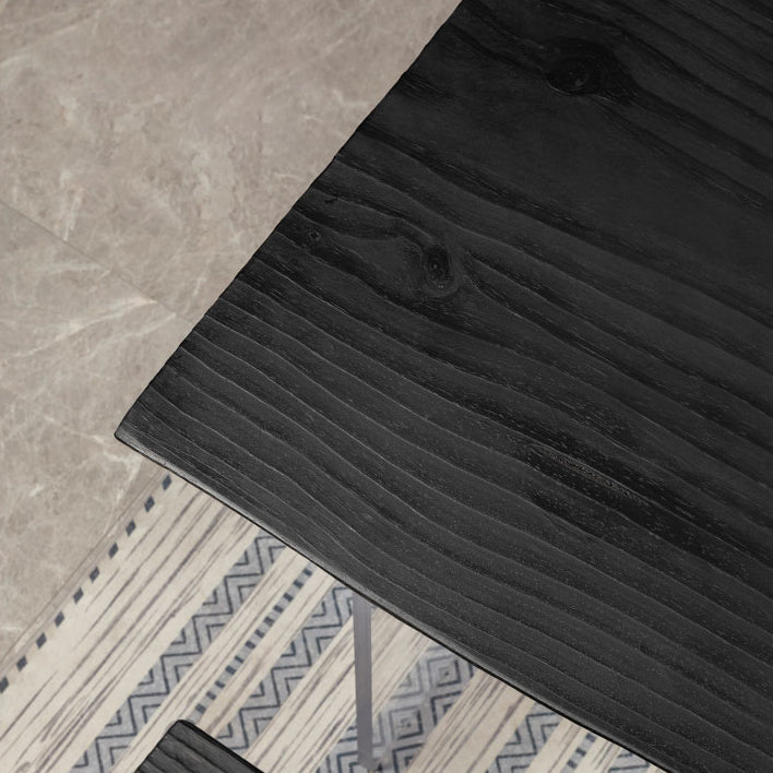 Modern Black Pine Wood Counter Table Specialty Dining Table for Kitchen