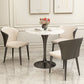 Modern Style Dining Table Sintered Stone Round Tulip Table for Dining Room White-Black 31.5"L x 31.5"W x 29.5"H Without Chairs Clearhalo 'Dining Tables & Seating' 'Dining Tables' 'dining_table' 'furn' 'furn_dining_table' 'Furniture' 'Kitchen & Dining Furniture' 5246391